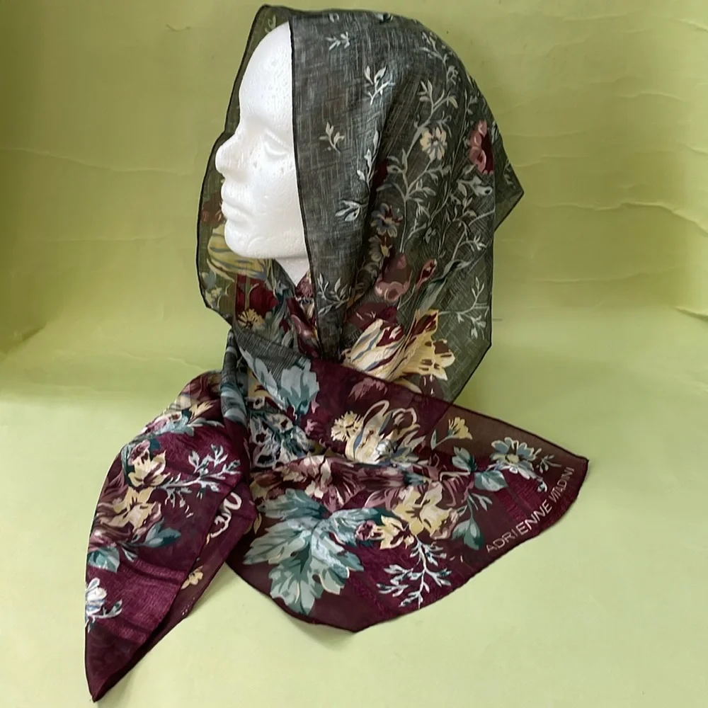 Vintage multicolored Adrienne Vittadini silk scarf